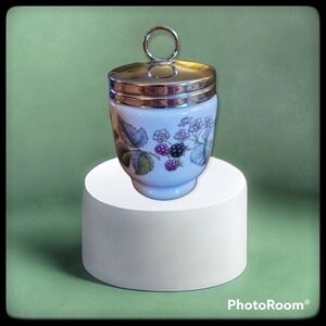 VTG ROYAL WORCESTER Porcelain Blackberries Egg Coddler Lavinia